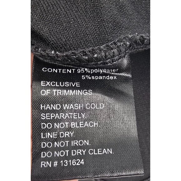 Caleesa Size 1X Womens Tunic Top Black Knit Long Sleeve Blouse - Picture 5 of 5